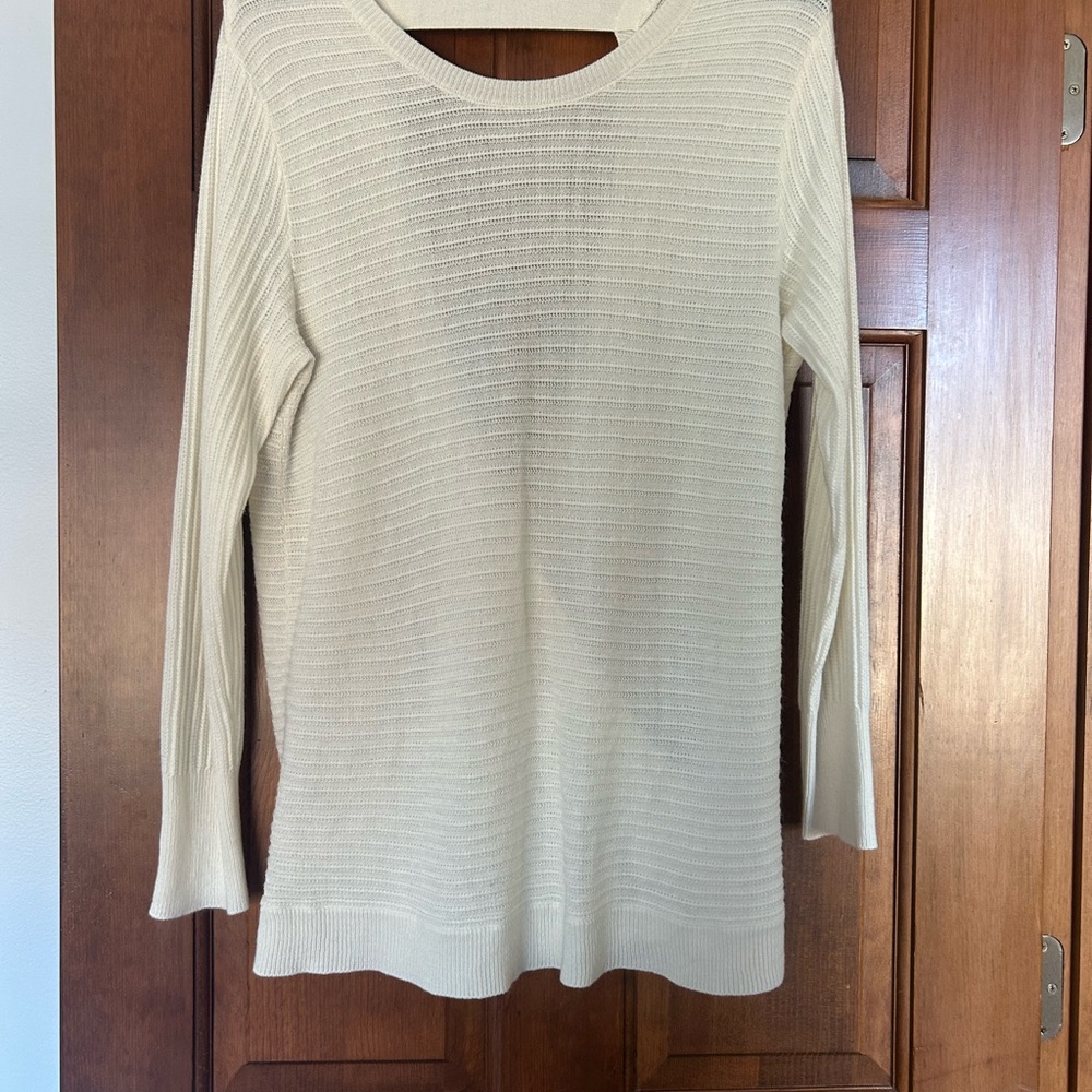 New York & Company Cream Crew Neck Sweater